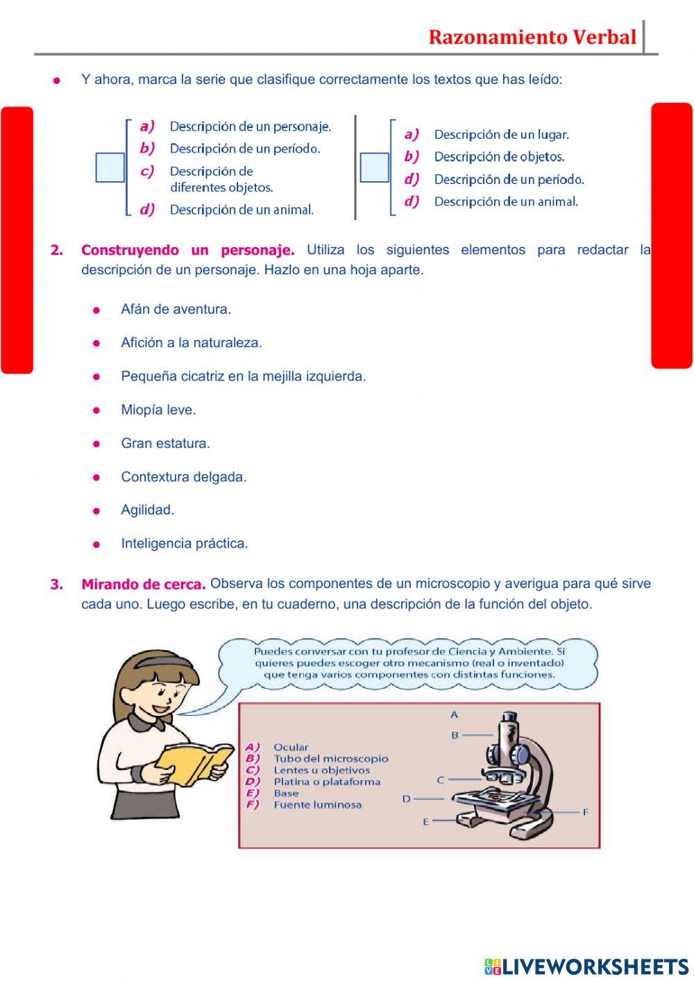 Ejemplos de textos  descriptivos