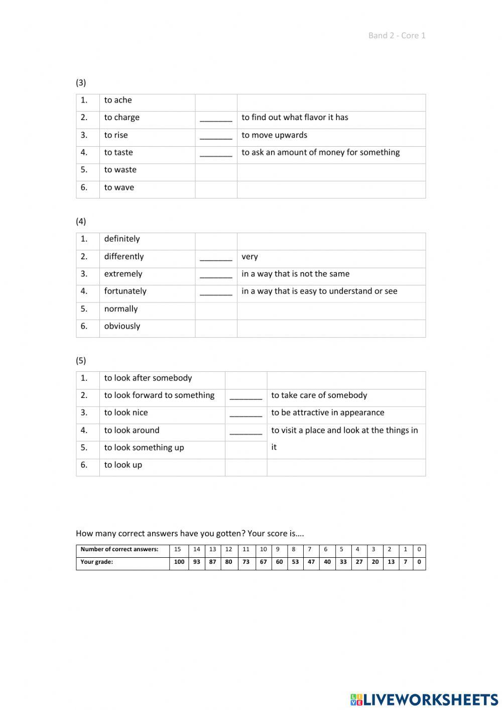 Band 2 (Core 1) - Unit 29 - Test