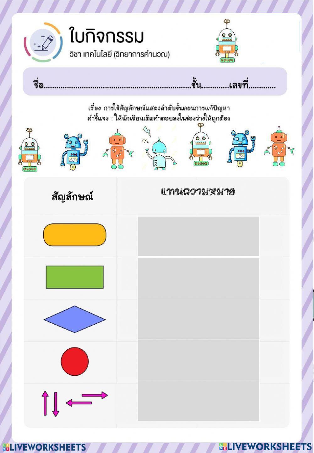 ใบงานวิทยาการคำนวณ ป.3