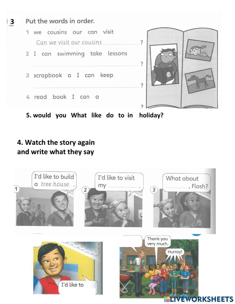 Holiday - reading & listenning