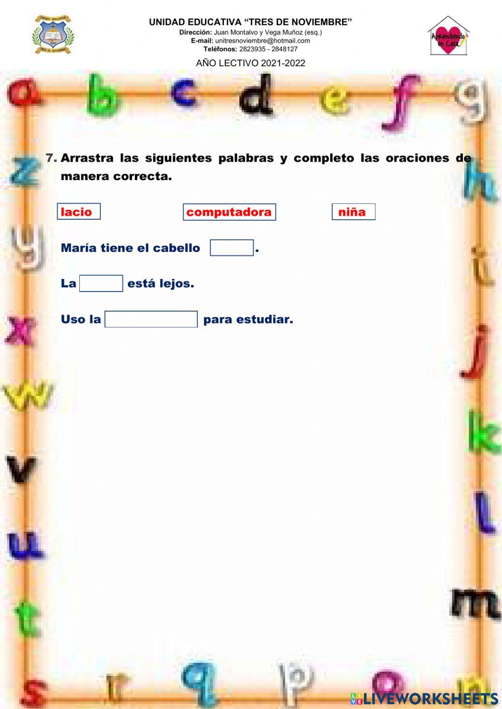 Prueba de diagnóstico de Lengua y Literatura