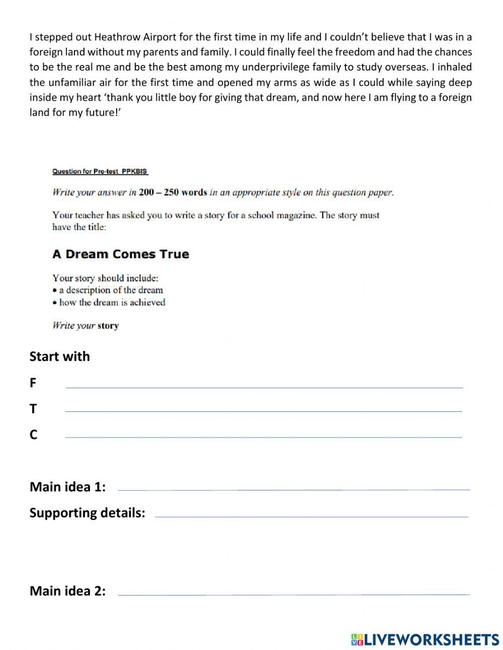 Writing: A dream comes true