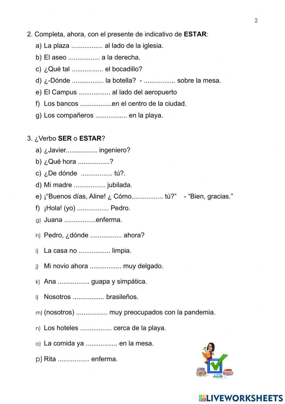 Ser o Estar? worksheet Live Worksheets
