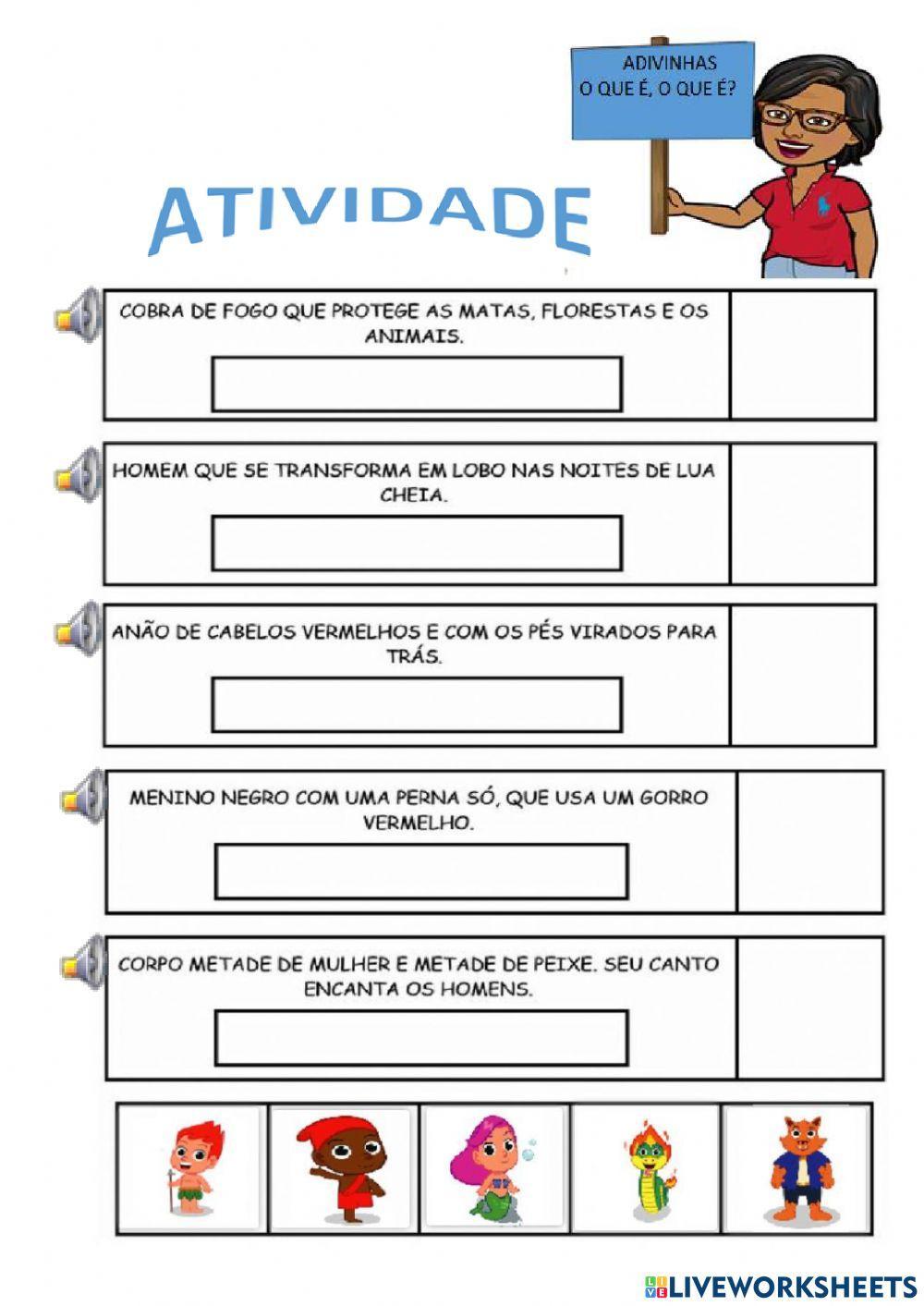 Adivinhas personagens do folclore