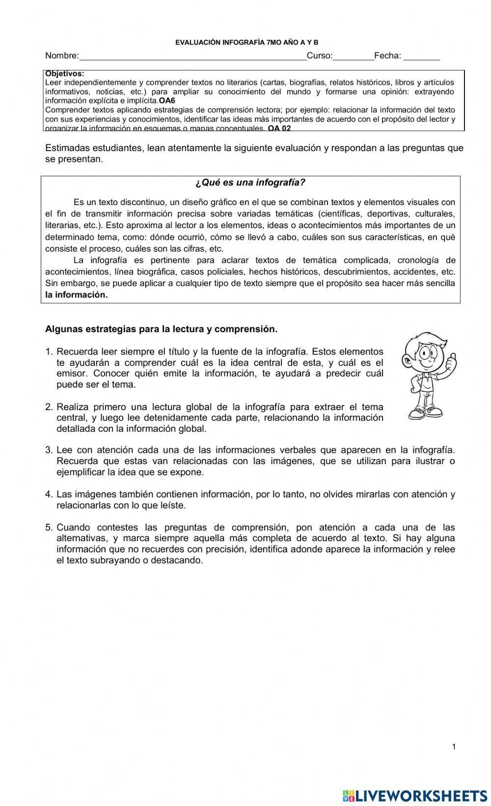 Comprensión lectora: IINFOGRAFÍAS