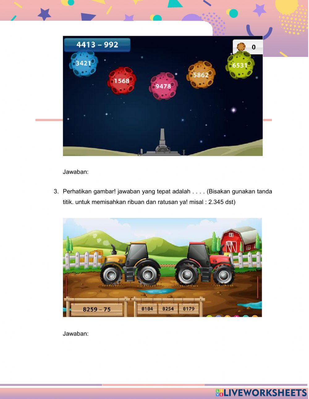 Pengurangan Bilangan Sampai Dengan 10.000