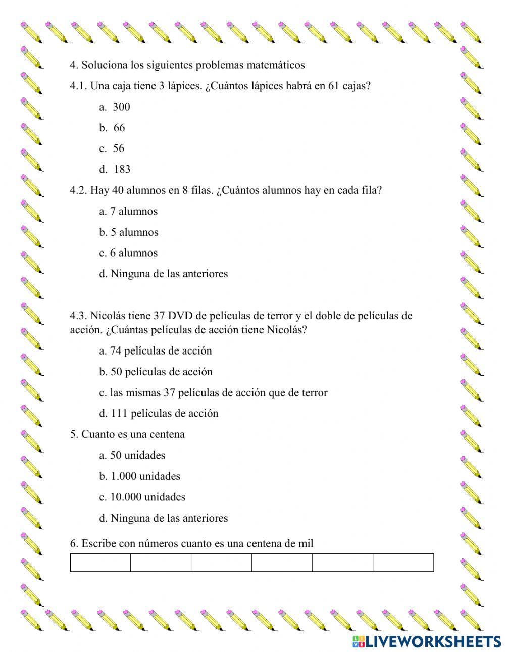 Ev matematicas quinto