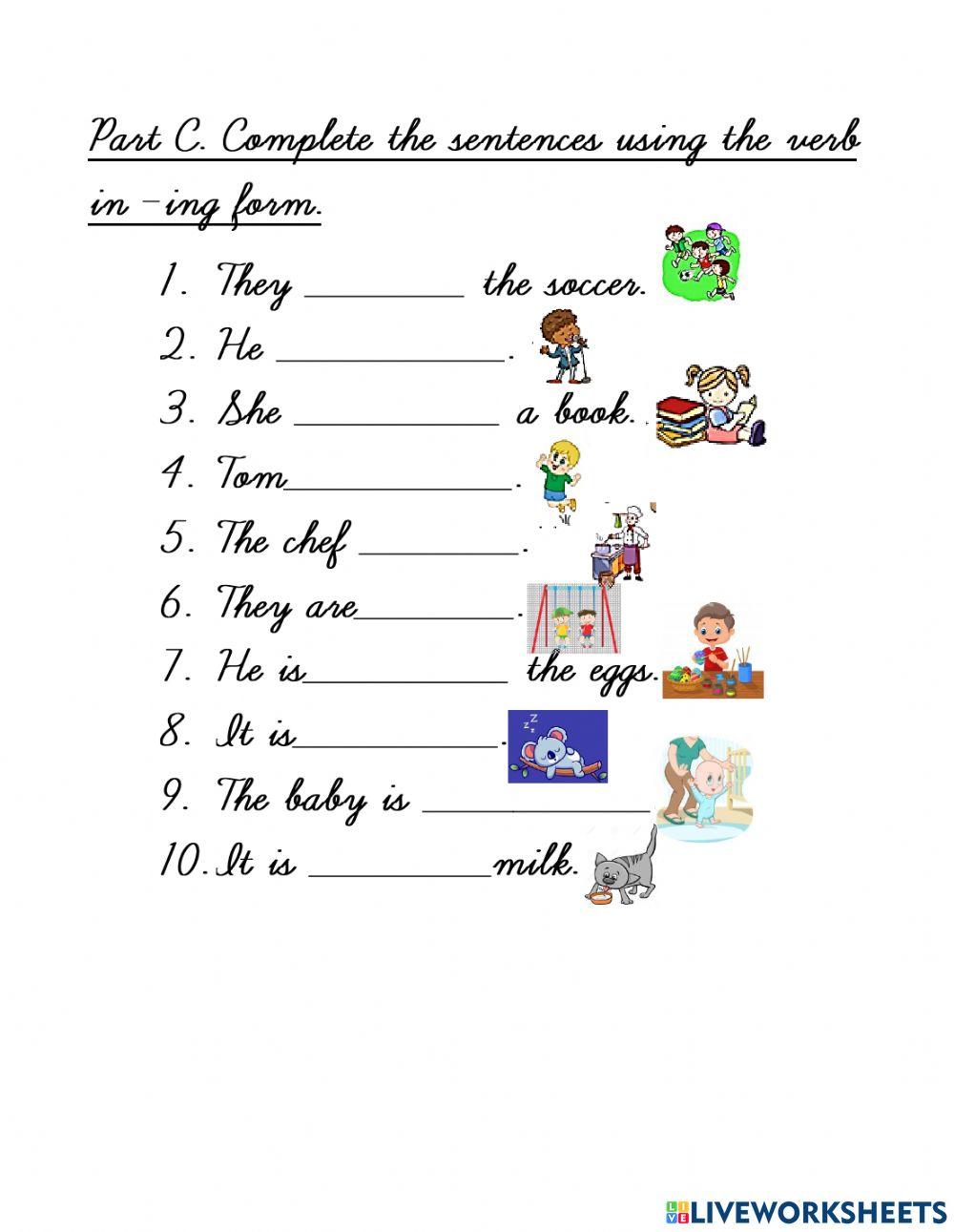 Review. Verb with -ing