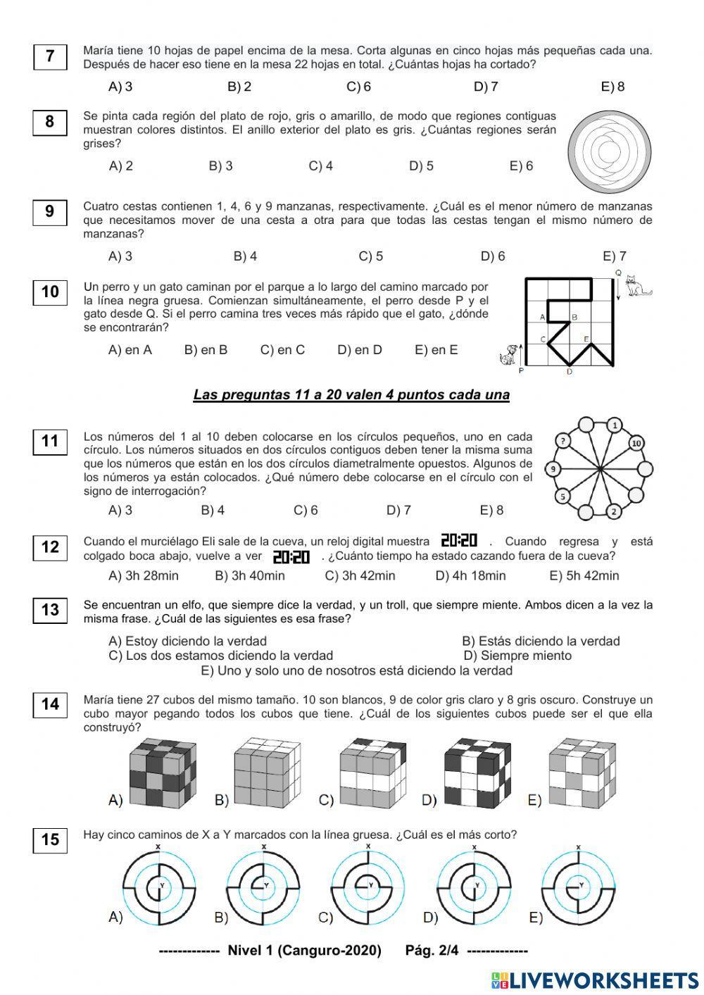 Canguro matemático 2020