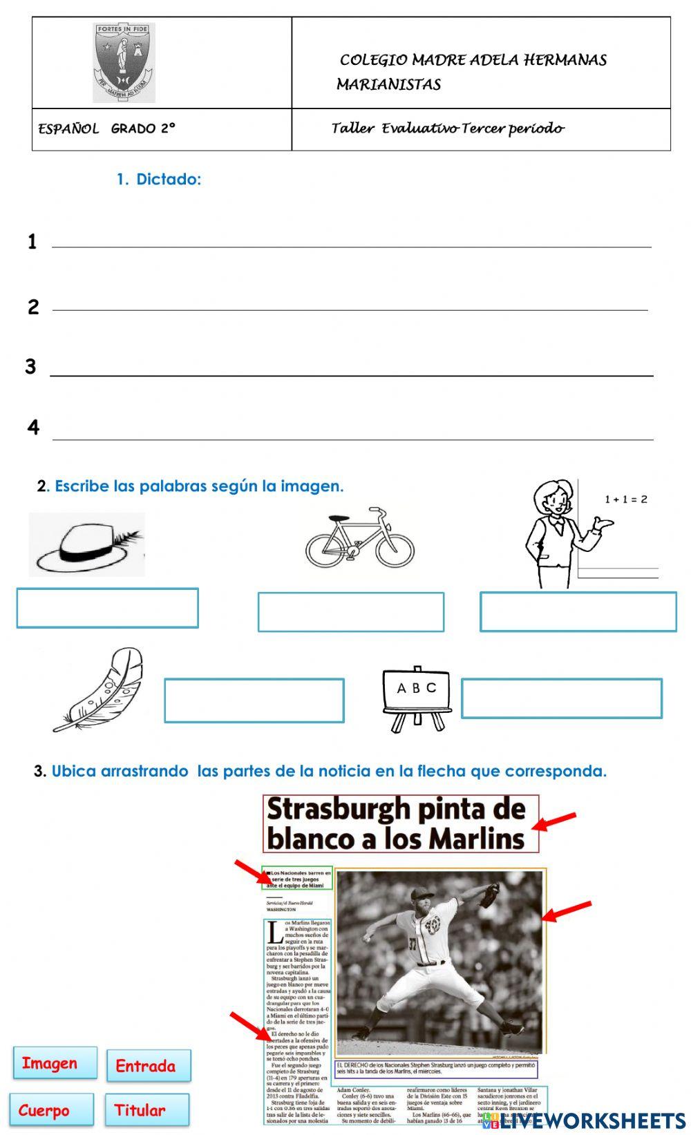 Taller evaluativo de español