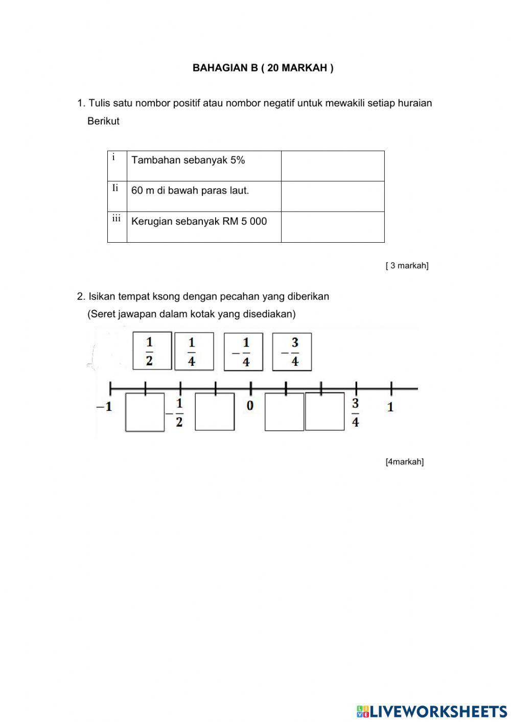 Ujian penilaian pertengahan tahun matematik ting 1 2021