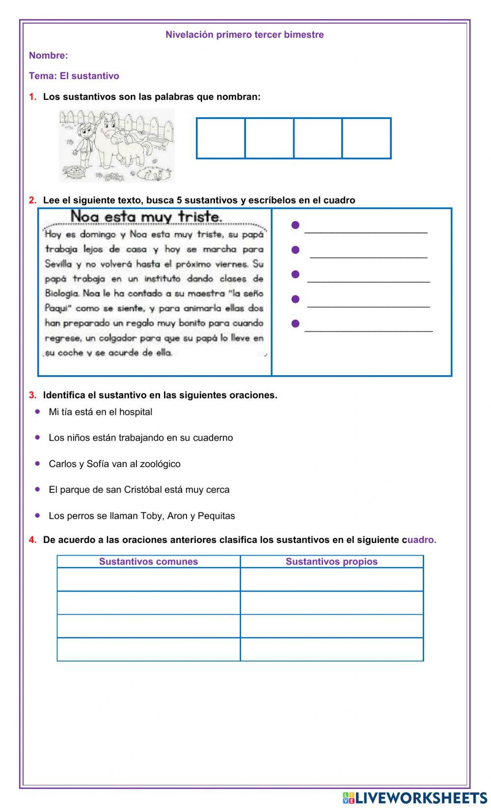 Nivelación grado primero -tercer bimestre