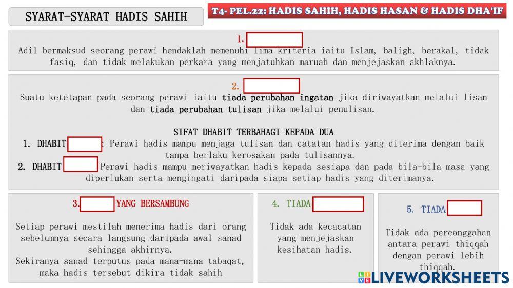 T4- pel.22: hadis sohih, hassan dan dhoif