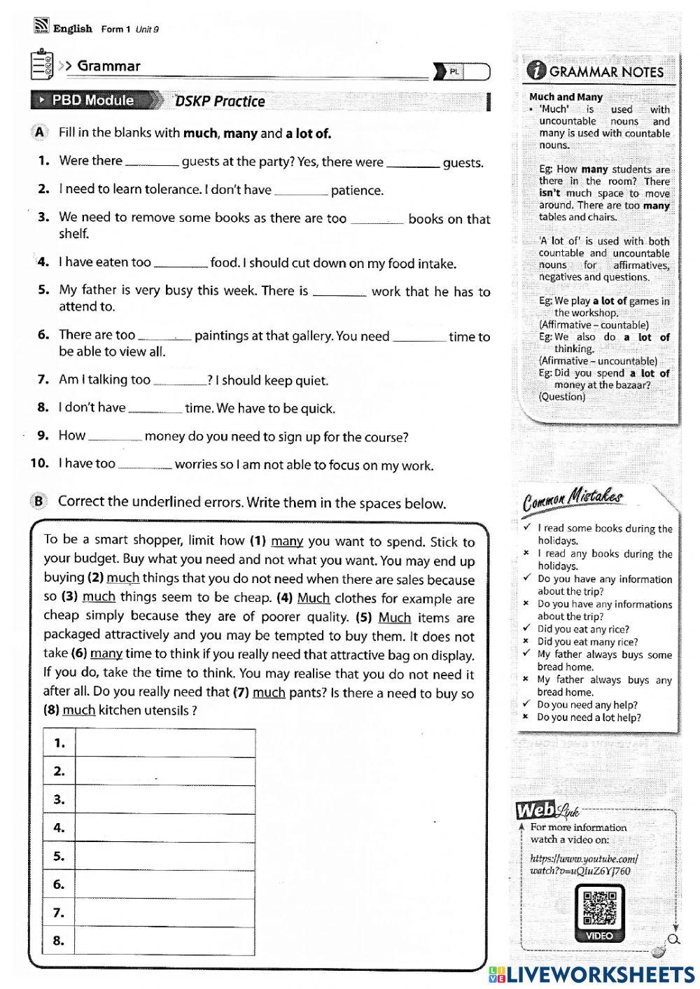 LA - much, many, alot of Form 1