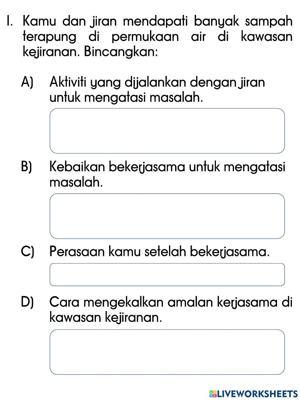 Pendidikan Moral Tahun 4 PdPR Minggu 28 Khamis 26hb Ogos 2021 - UNIT 12 KERJASAMA - Mari Uji Diri