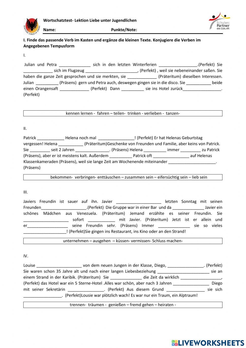 Klasse 9 Liebe unter Jugendlichen