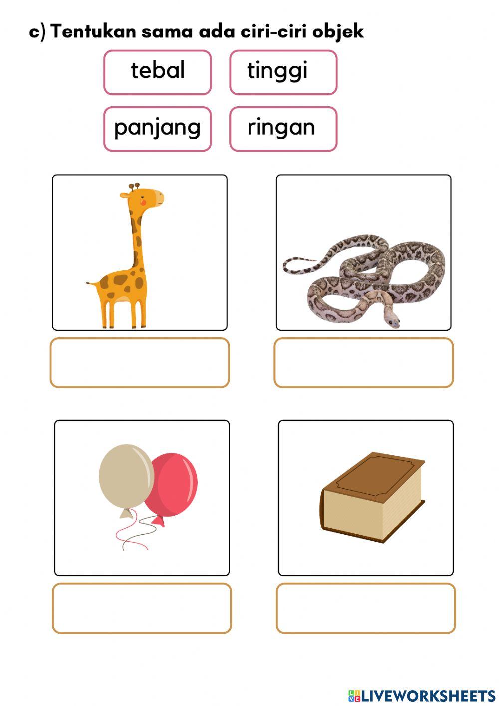Mengenal objek online activity | Live Worksheets