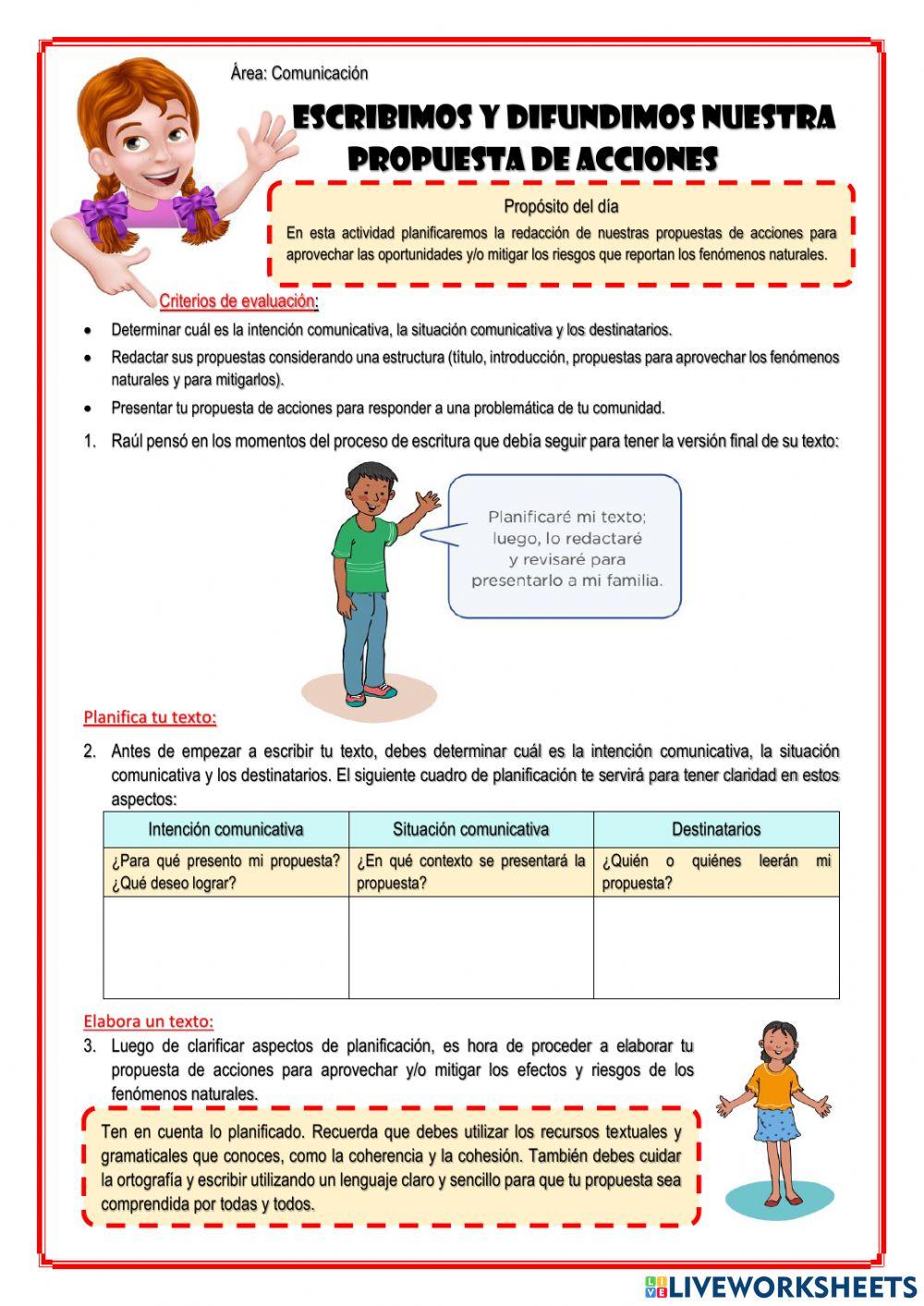 Escribimos y difundimos nuestra propuesta de acciones
