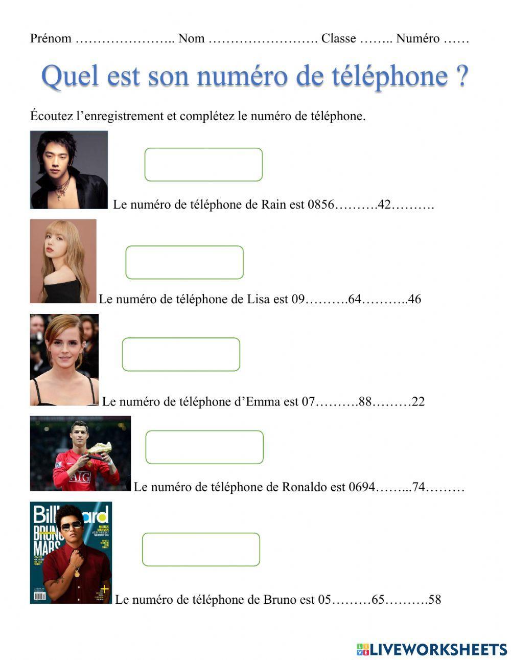 Quel est son numéro de téléphone?