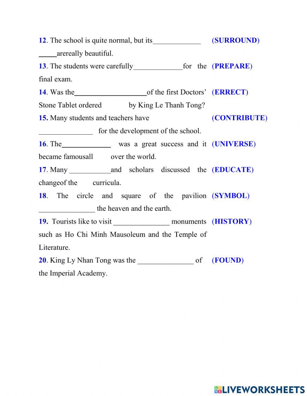 TA 7 WORD FORM Unit 6