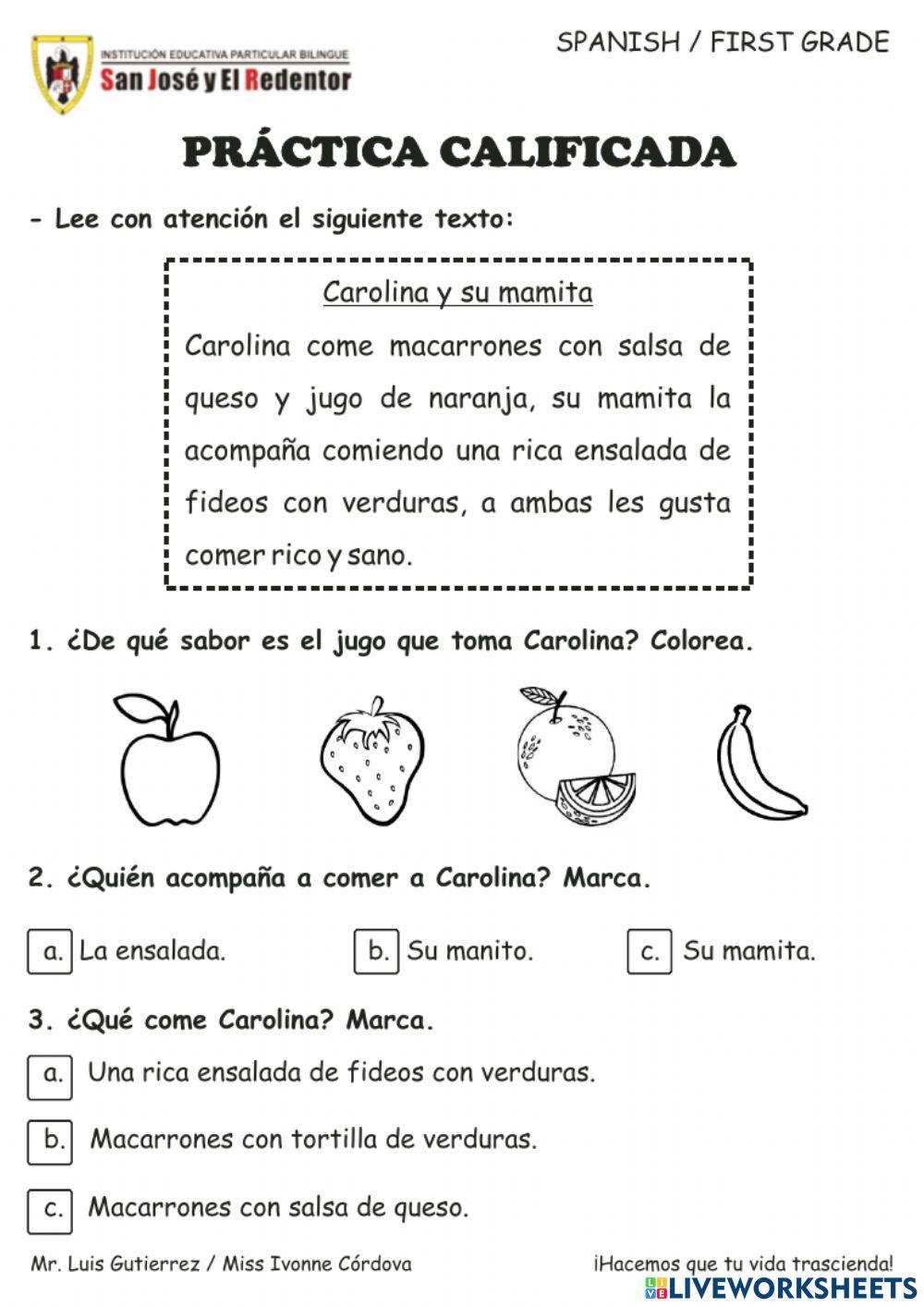 Comprensión de lectura