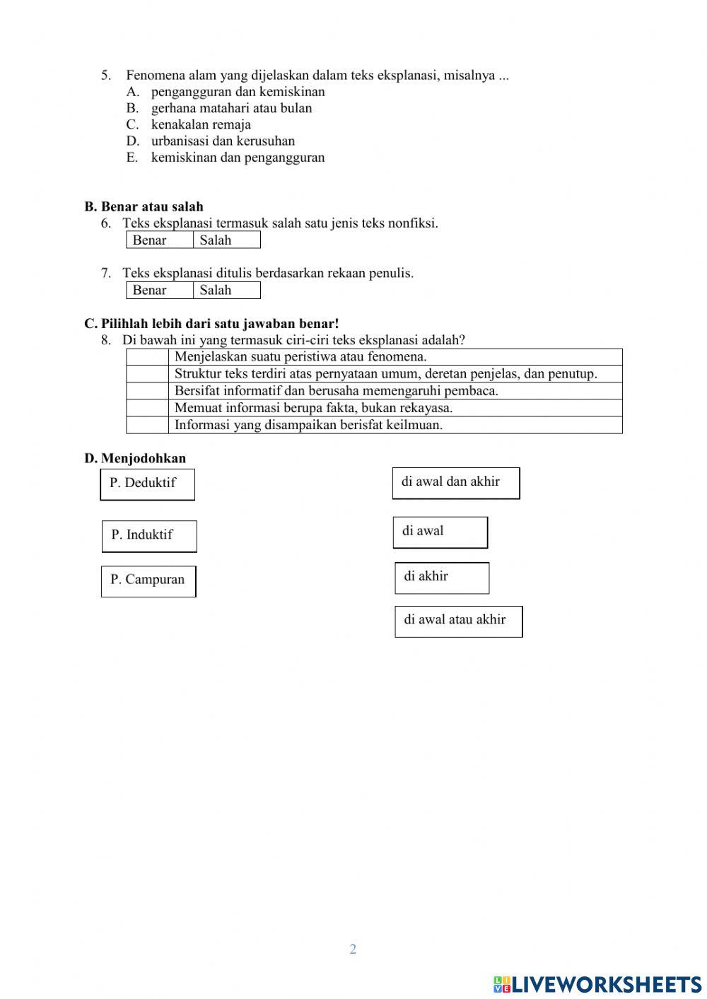 Informasi Umum Teks Eksplanasi