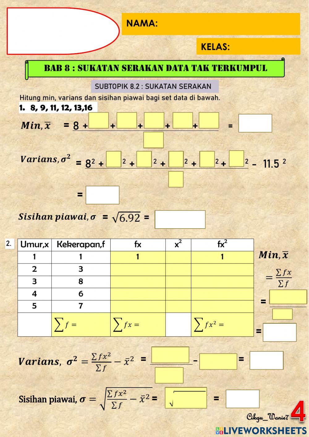 Varians dan sisihan piawai