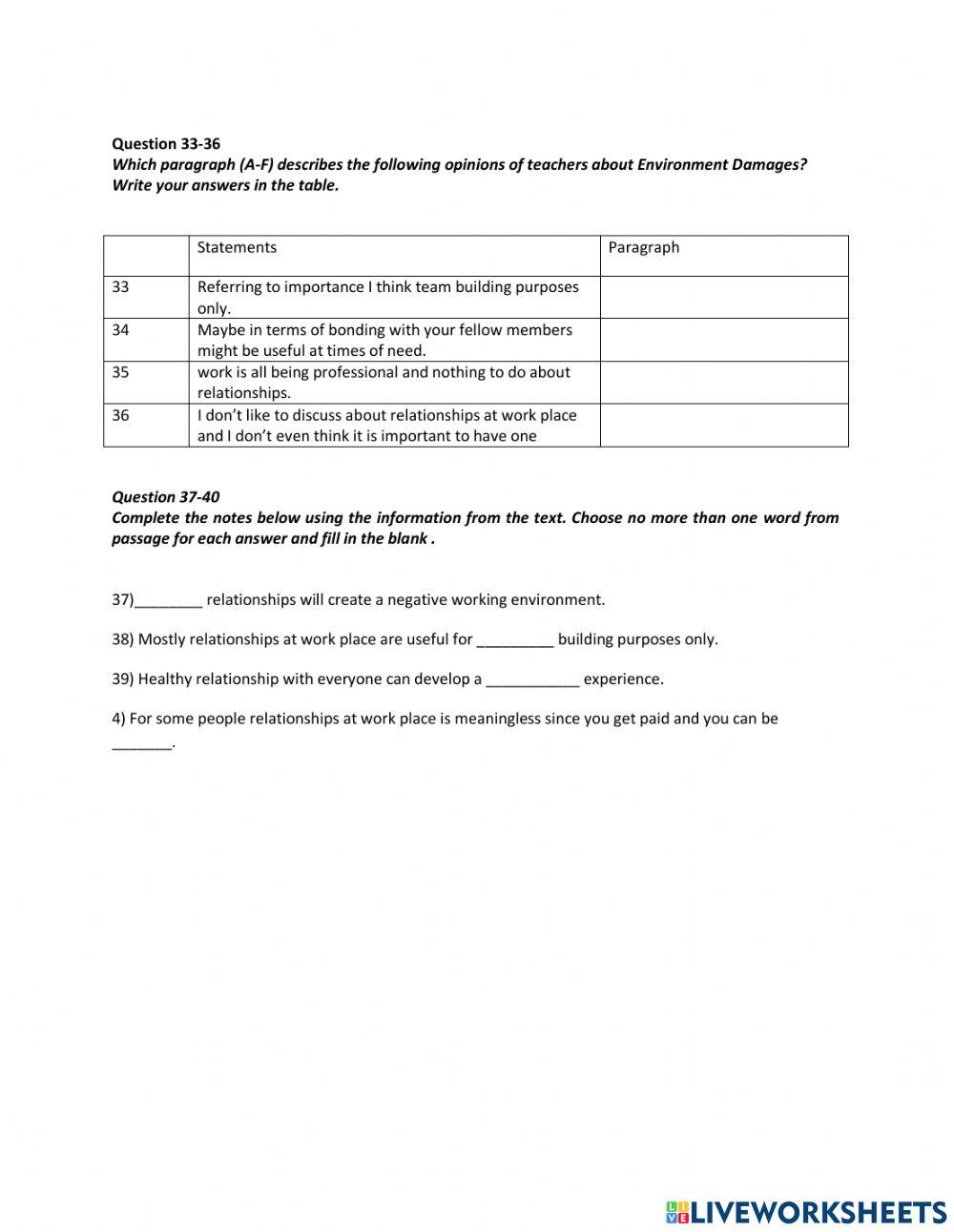 Spm cefr drilling worksheet part 4 and part 5 reading paper