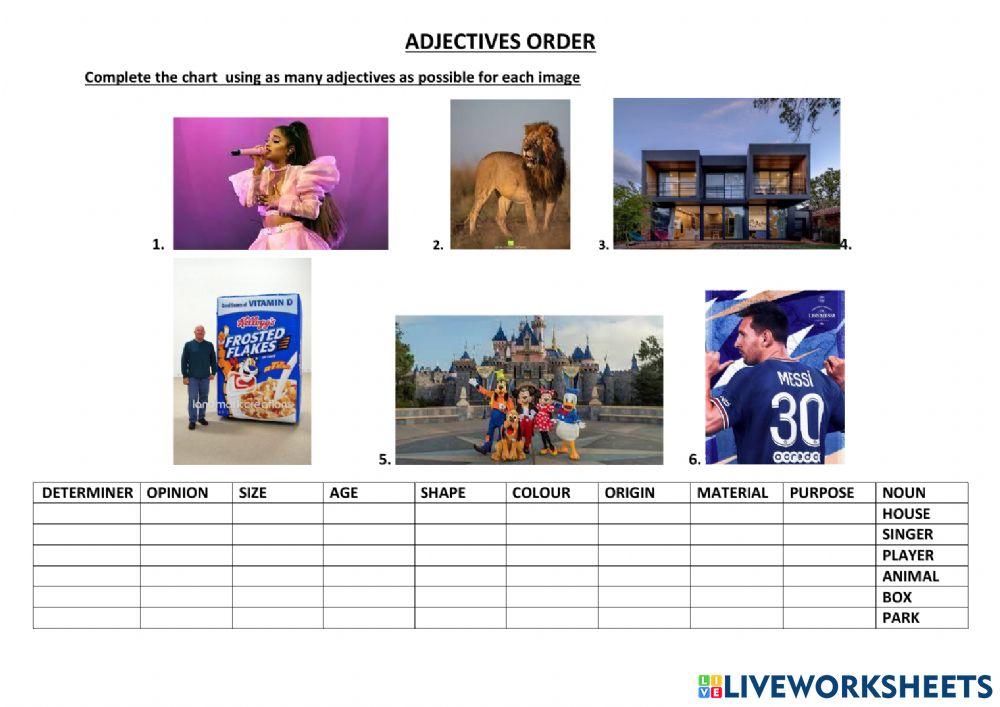 Osashcomp - adjectives order