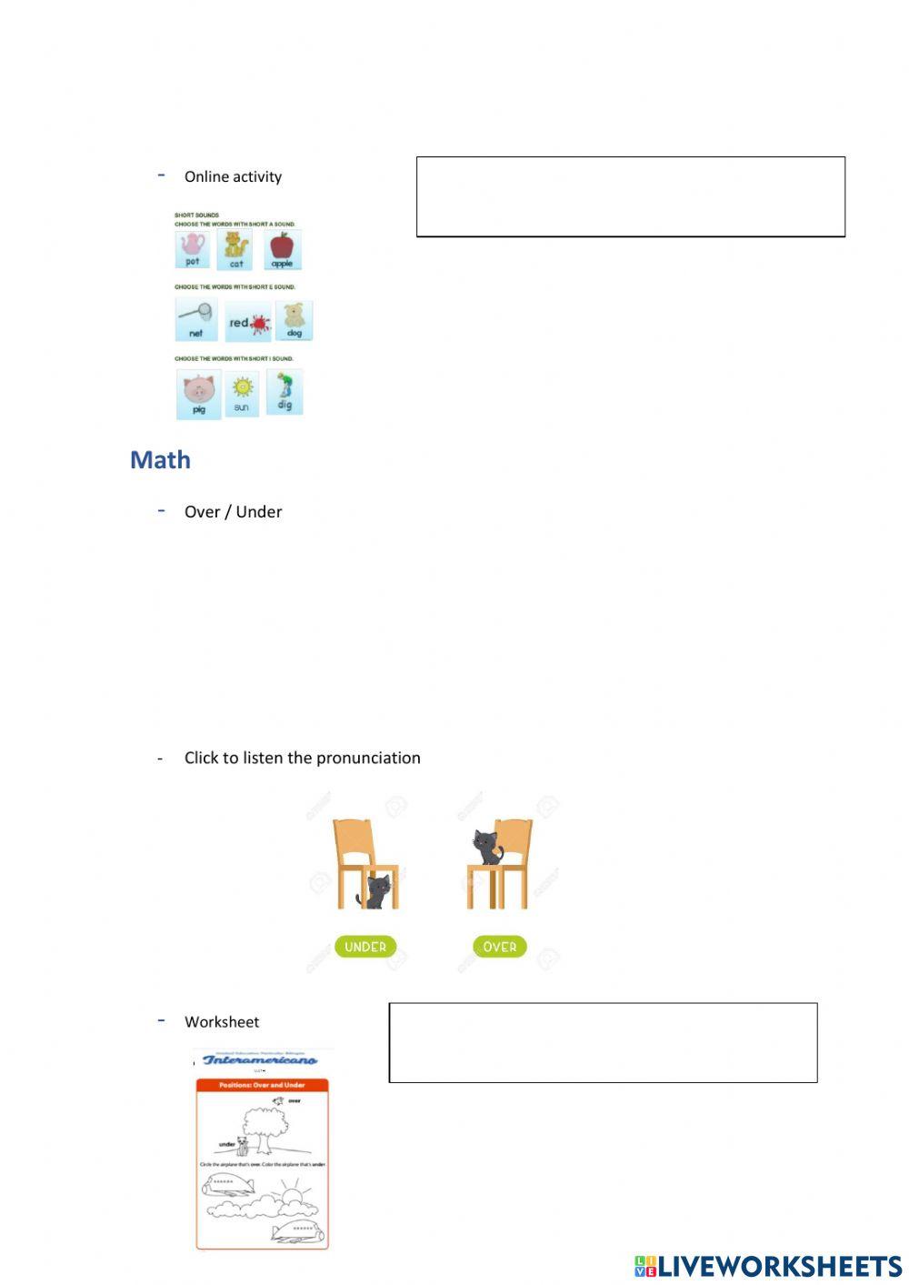 Weekly activities week 16