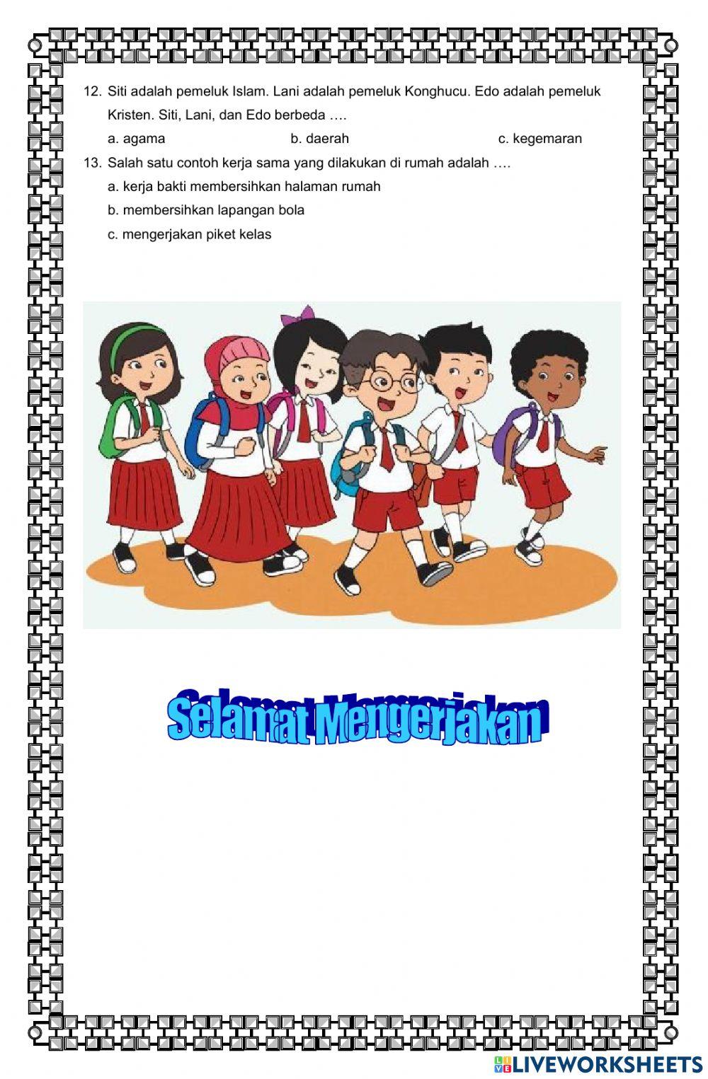 Ulangan Harian PPKn Tema 1 KD 3.3