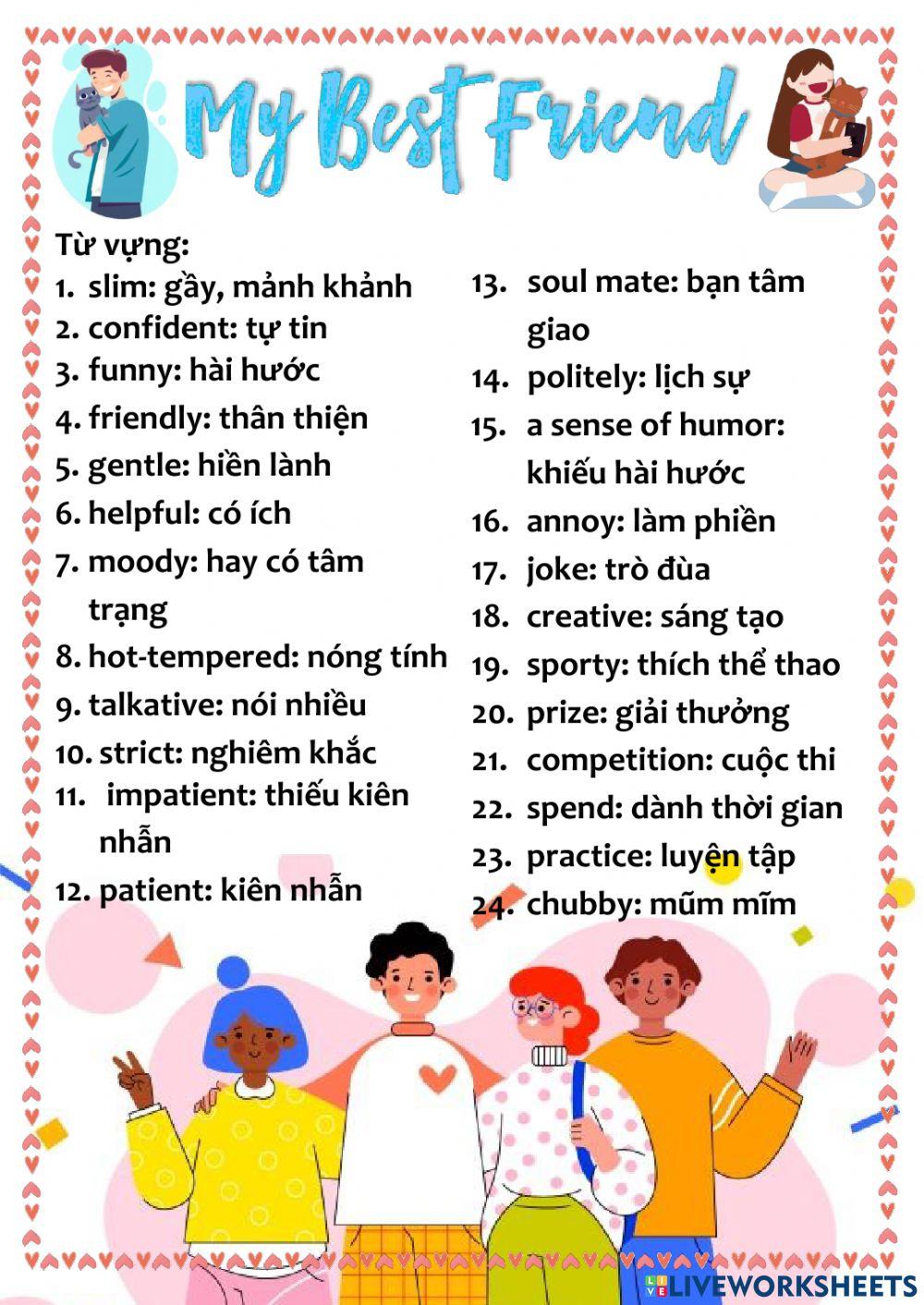 Best friend speaking