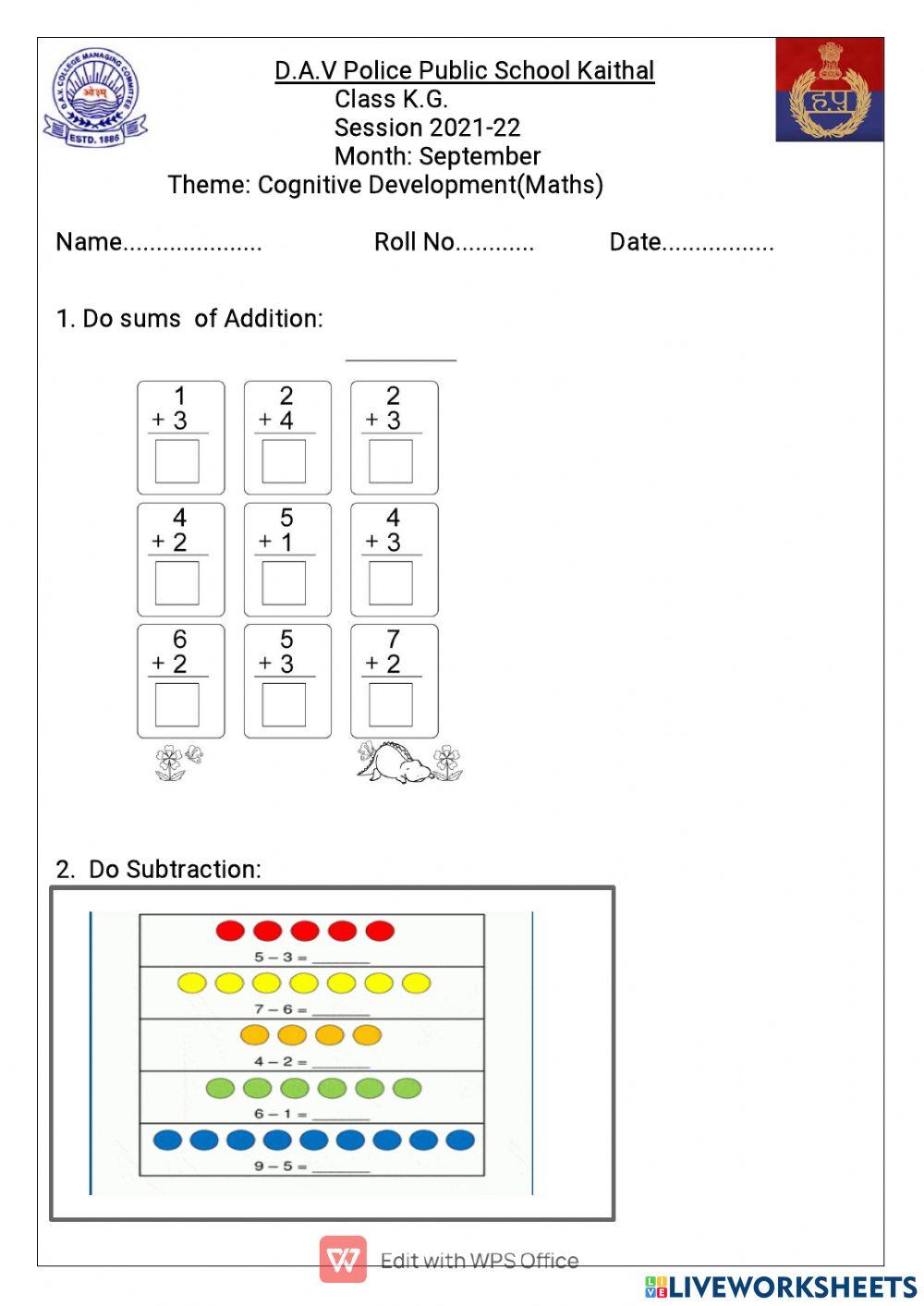 Maths  worksheet