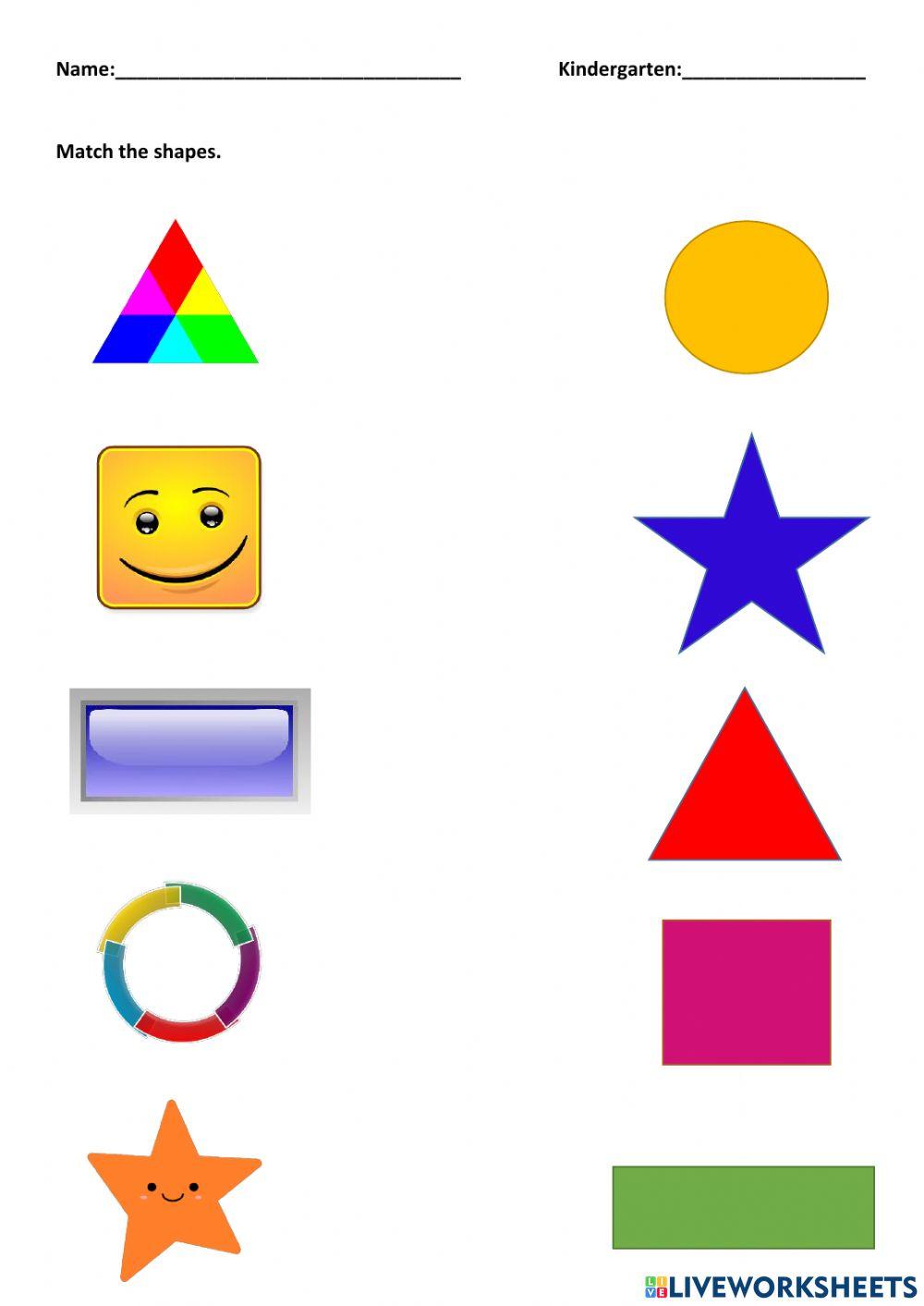 Matching Shapes online pdf exercise | Live Worksheets