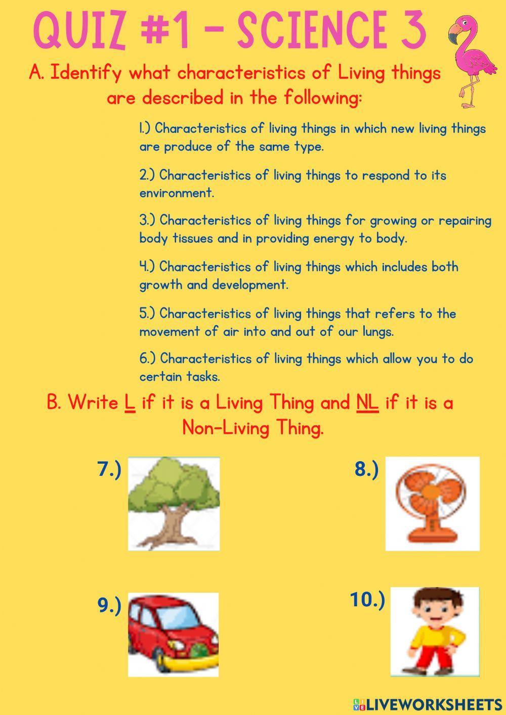 Characteristics of Living Things