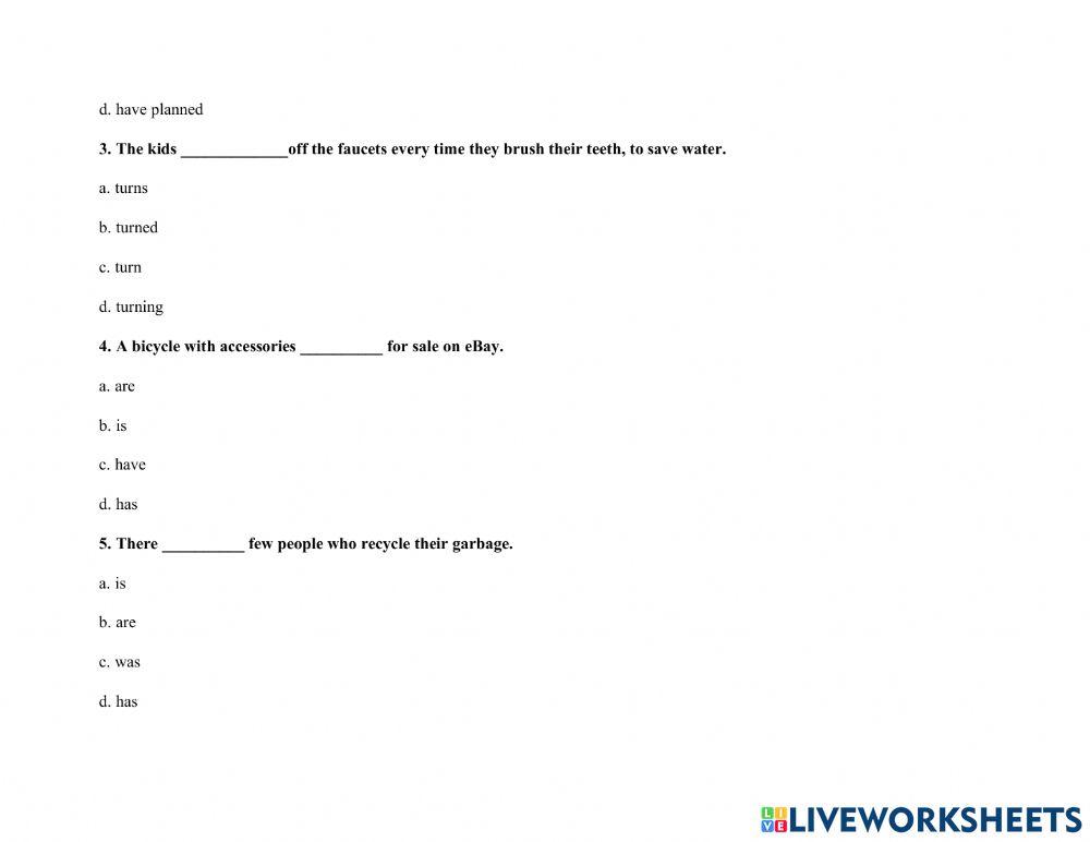 Subject- Verb Agreement