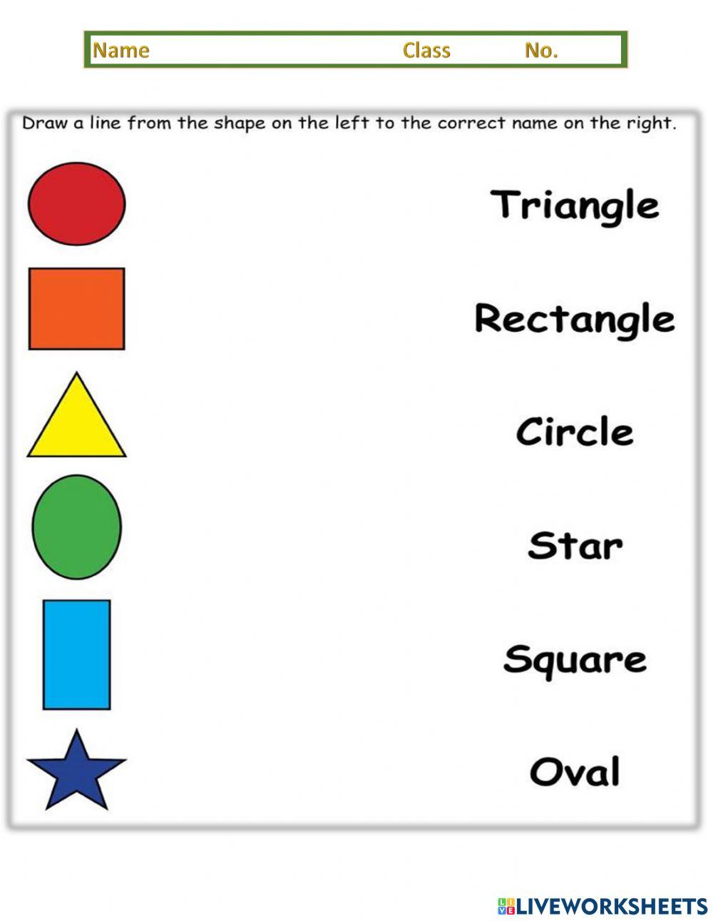 Shapes online exercise for Kindergarten 3 Live Worksheets