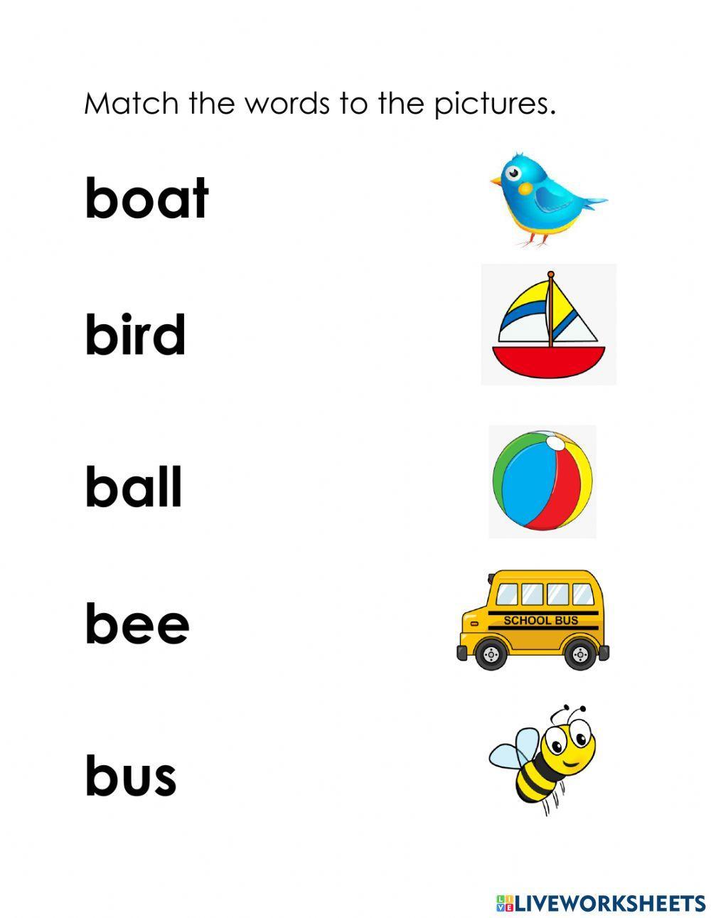 Match the words starting with b