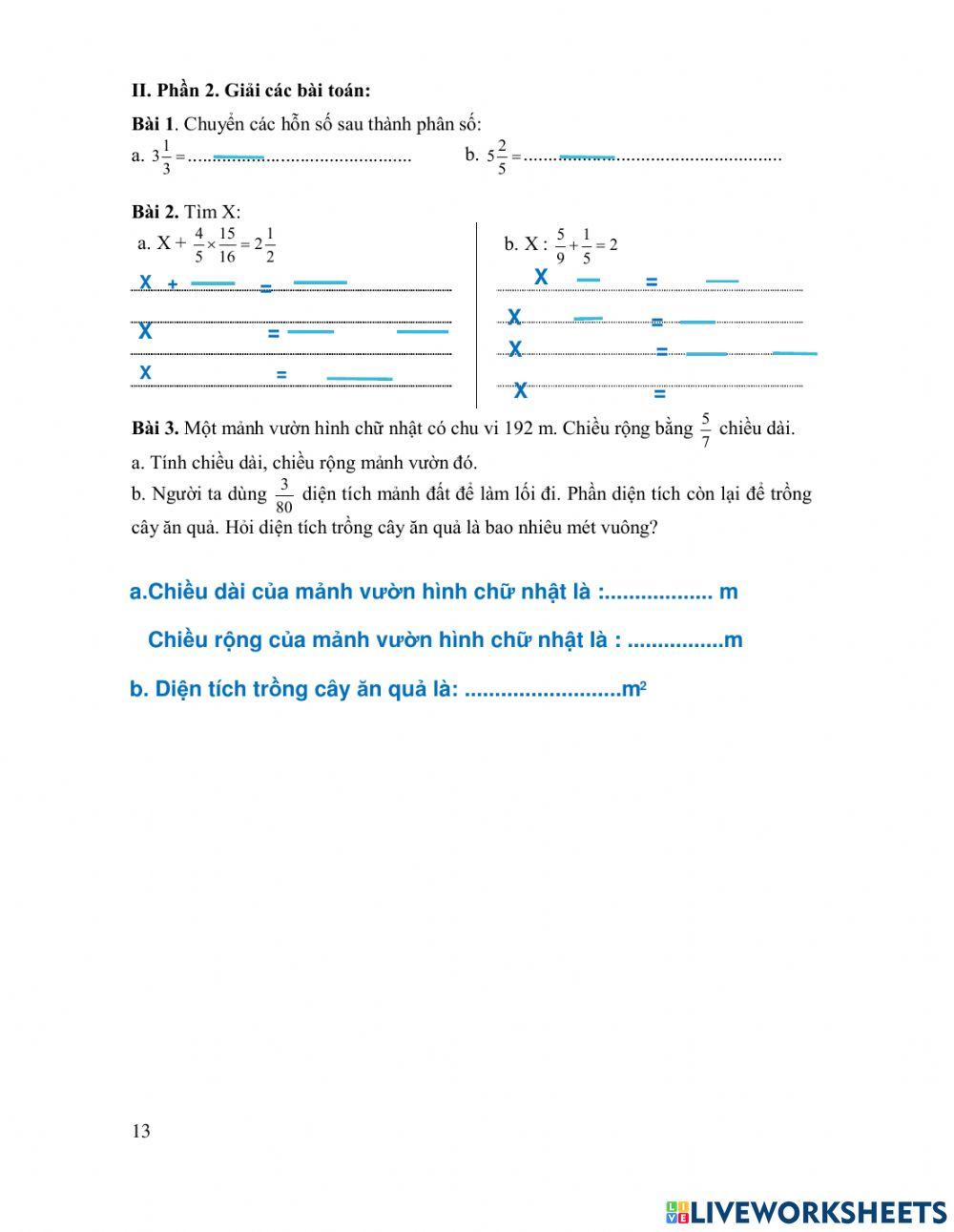 Bài tập Toán tuần 3