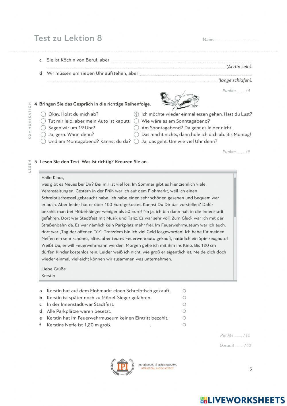 Test Lektion 8
