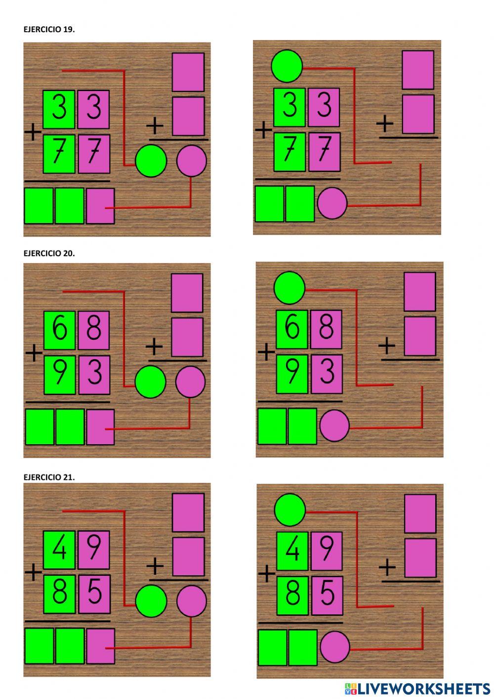 Sumas con reserva IV