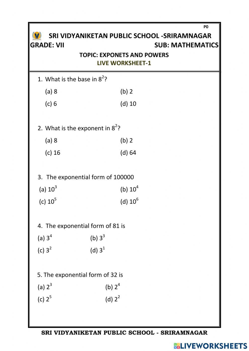 Live worksheet1