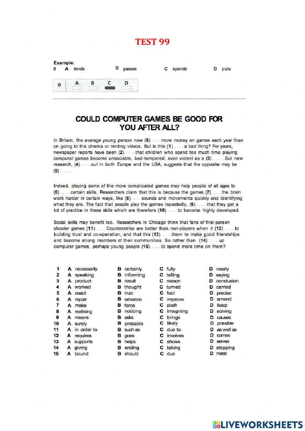 Use of English part 1 - Test 95-103