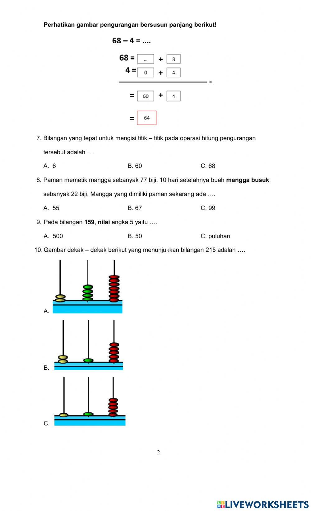 Ulangan matematika 1