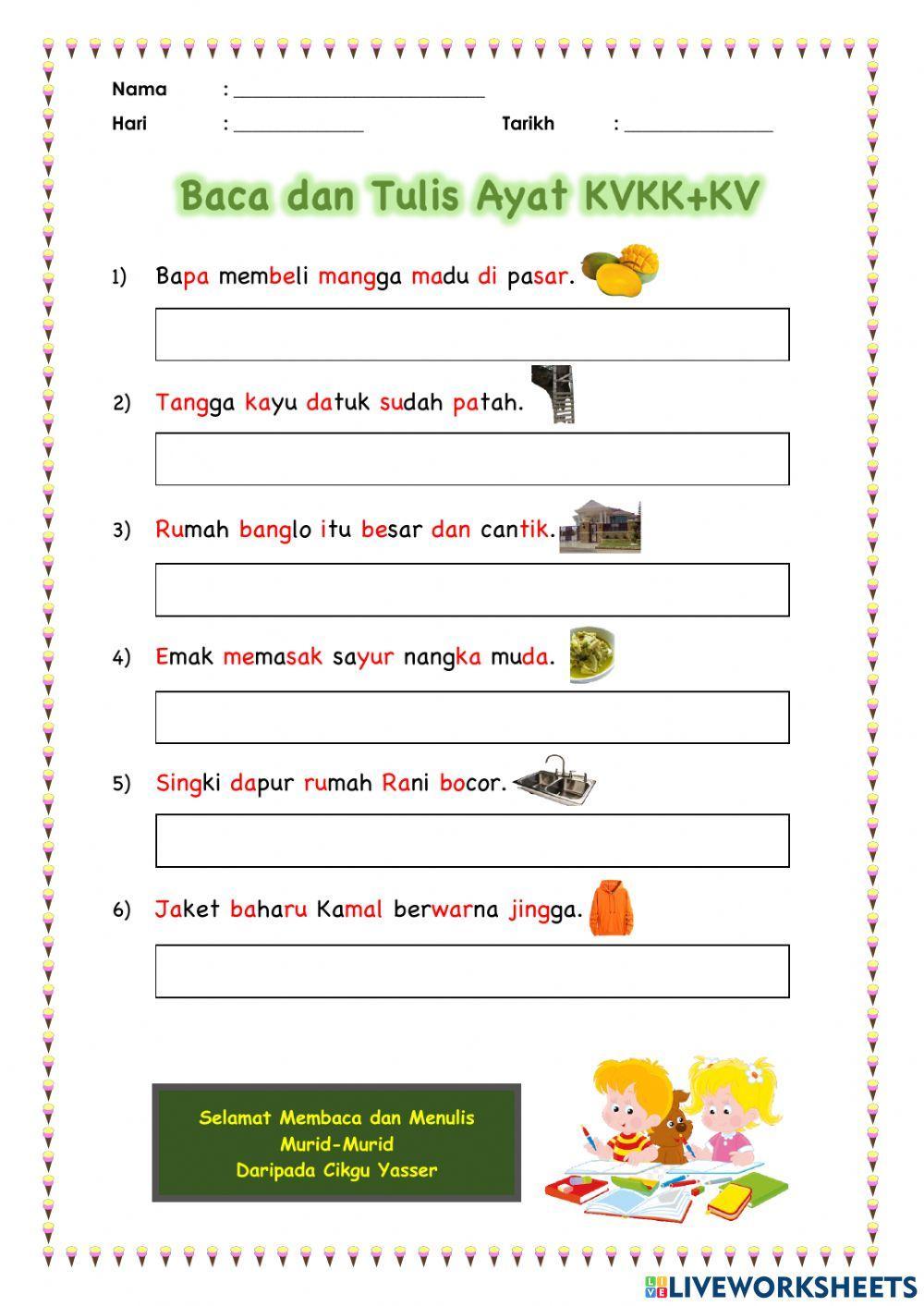 Baca dan Tulis Ayat KVKK+KV