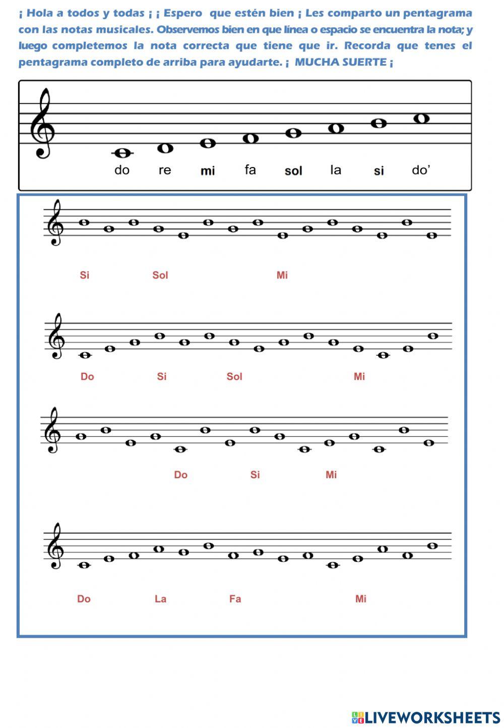 ¡ repaso de notas musicales !