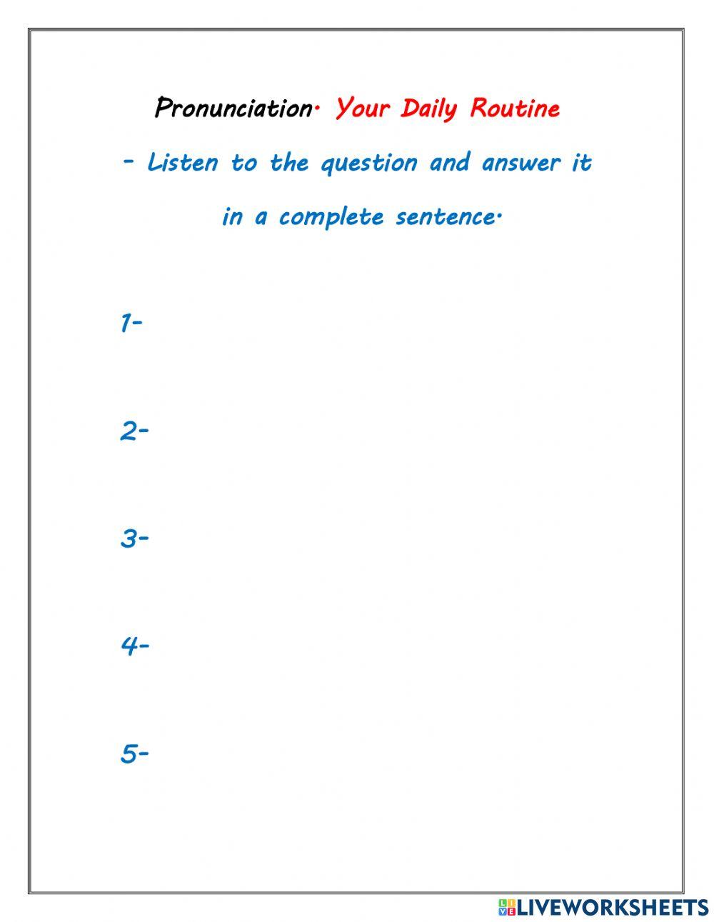 Speaking and Listening