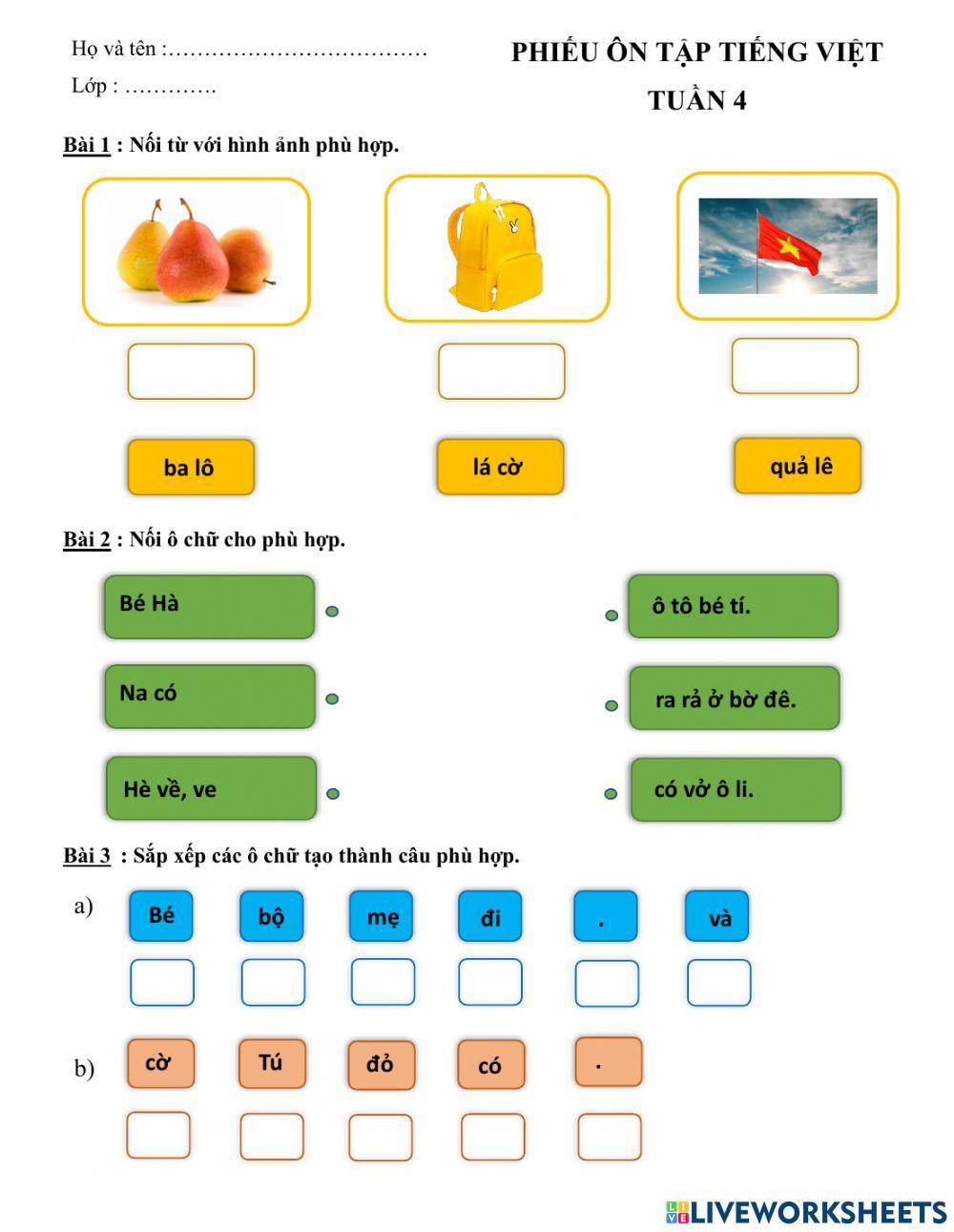 Tiếng việt cuối tuần đệm 4