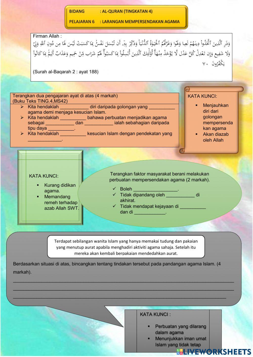 Pelajaran 6 : tingkatan 4