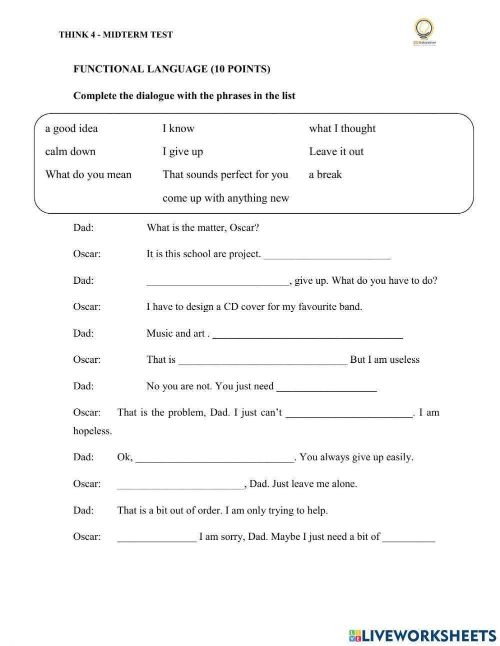 Think 4 Midterm Test